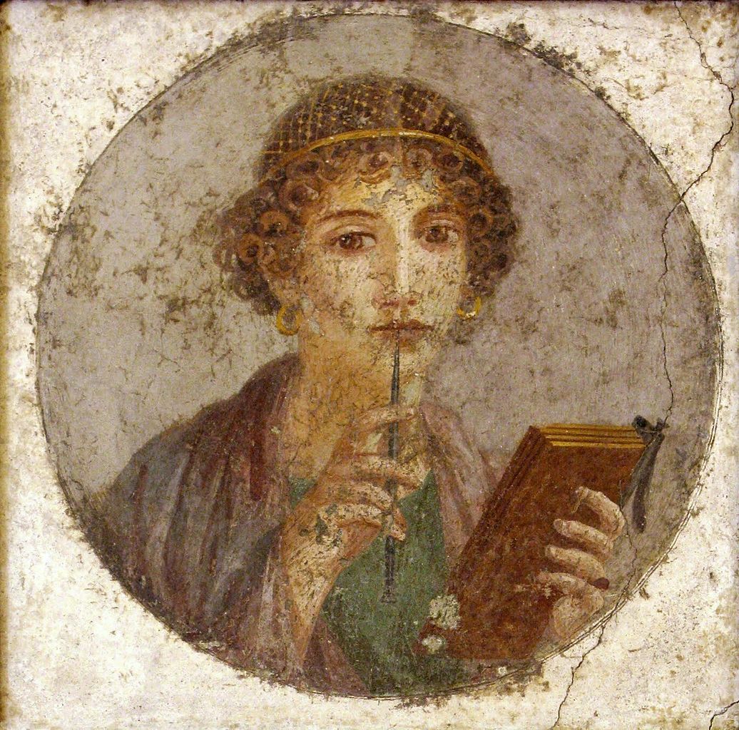 Woman with wax tablets and stylus (so-called "Sappho")